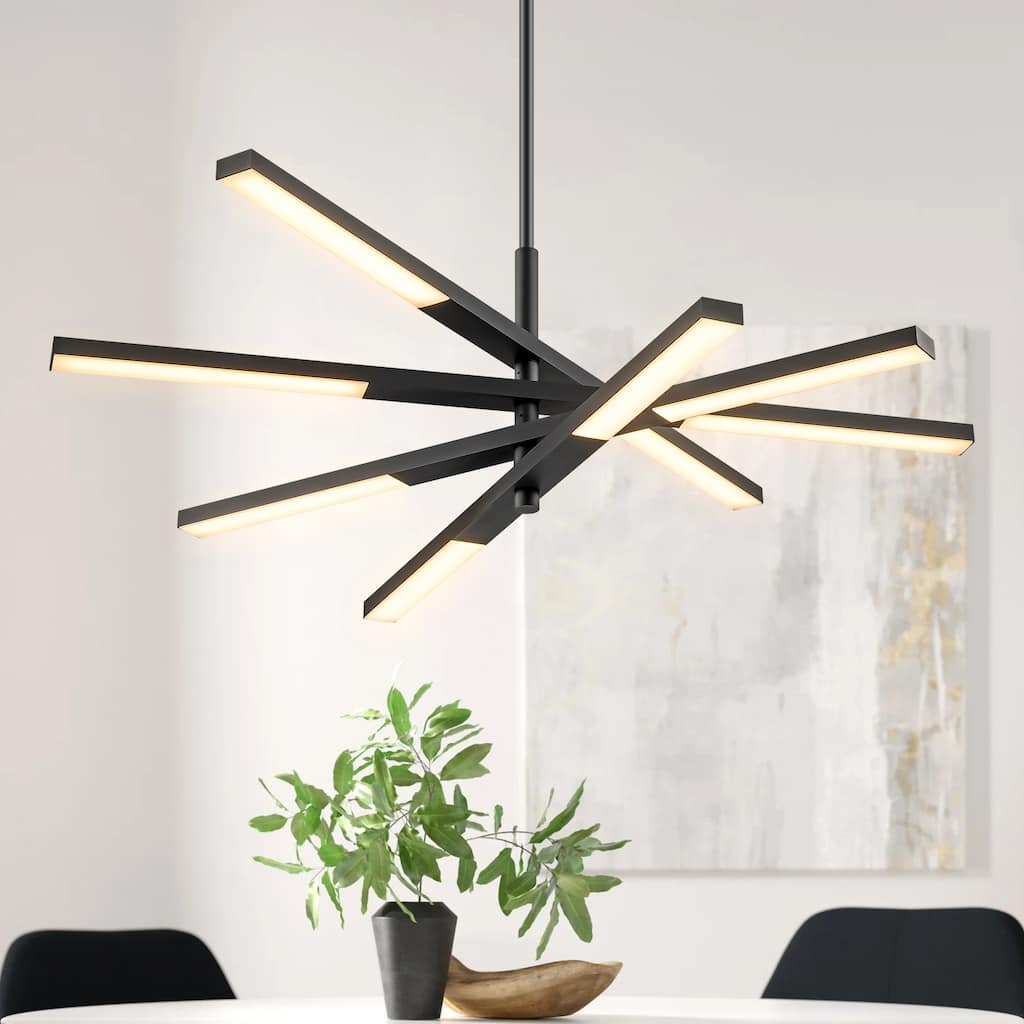 Modern Tiered Linear Sputnik Cluster Integrated LED 3000K Warm Light Chandelier