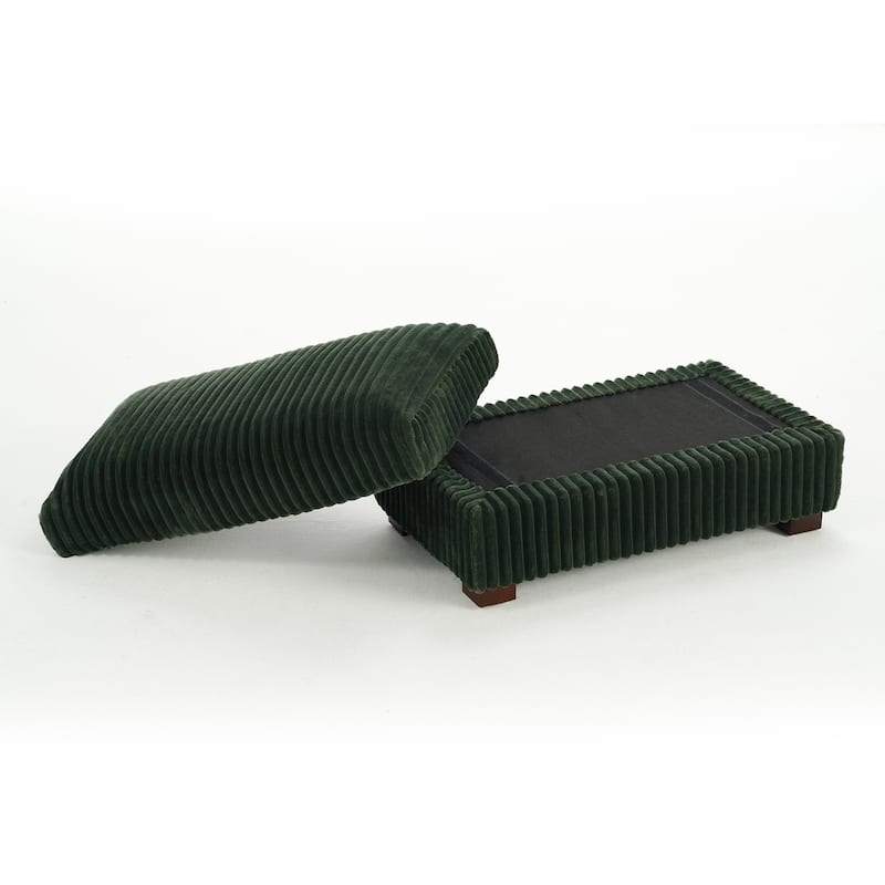 Plush Cotton Flannel Modular Sectional Sofa with 2 Ottomans