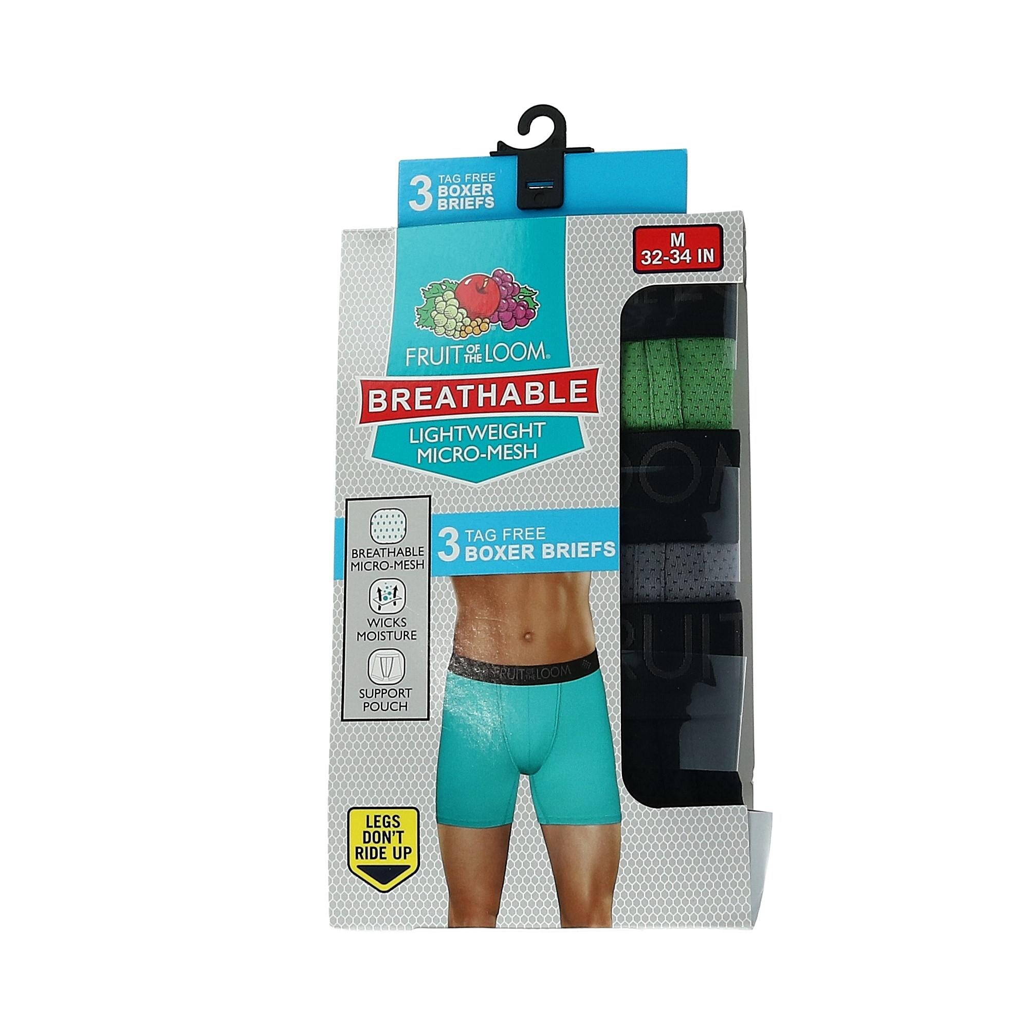 Fruit of the Loom Men's Breathable Micro Mesh Boxer Briefs (3 Pair
