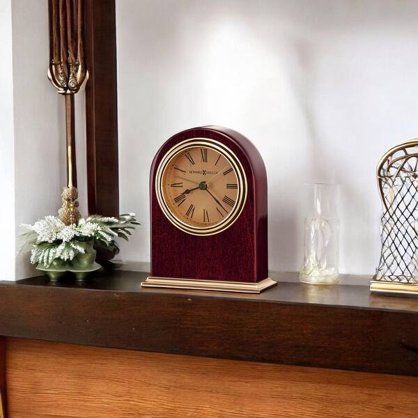 slide 2 of 2, Howard Miller Parnell Vintage Mid-Century Modern Mantel Clock Gold-Cherry