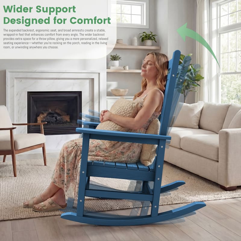 Modern High-Back Rocking Adirondack Chair All Weather