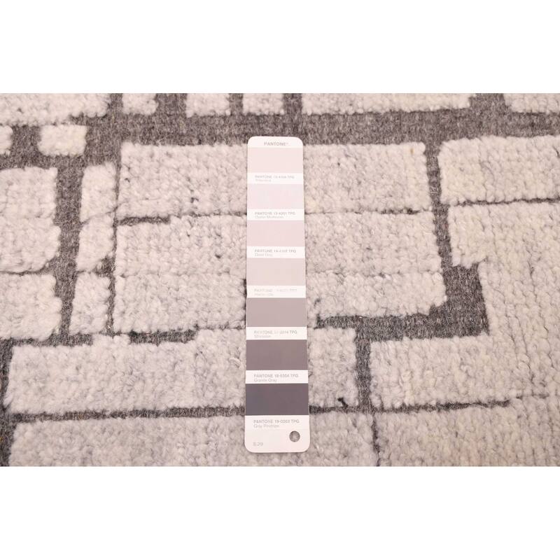 ECARPETGALLERY Hand-knotted Tangier Light Grey Wool Rug - 5'0 x 8'0