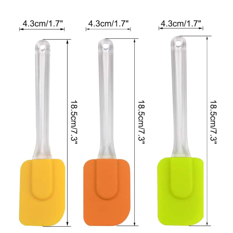 3pcs Flexible Silicone Spatula Set Heat Resistant Non Stick - 7.3" x 1.7"(L*W)