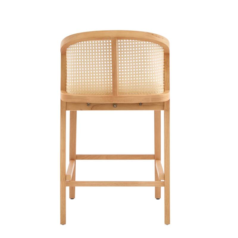 Christopher Knight Home - Tatti Scandinavian-Inspired Wooden Counter Stool Set with Rattan Accent Backrest