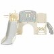 preview thumbnail 27 of 69, 11-in-1 Toddler Slide Playset - Kids Slide for Ages 1-3 with Basketball Hoop, Arch Tunnel, Telescope, and Toy Storage Organizer
