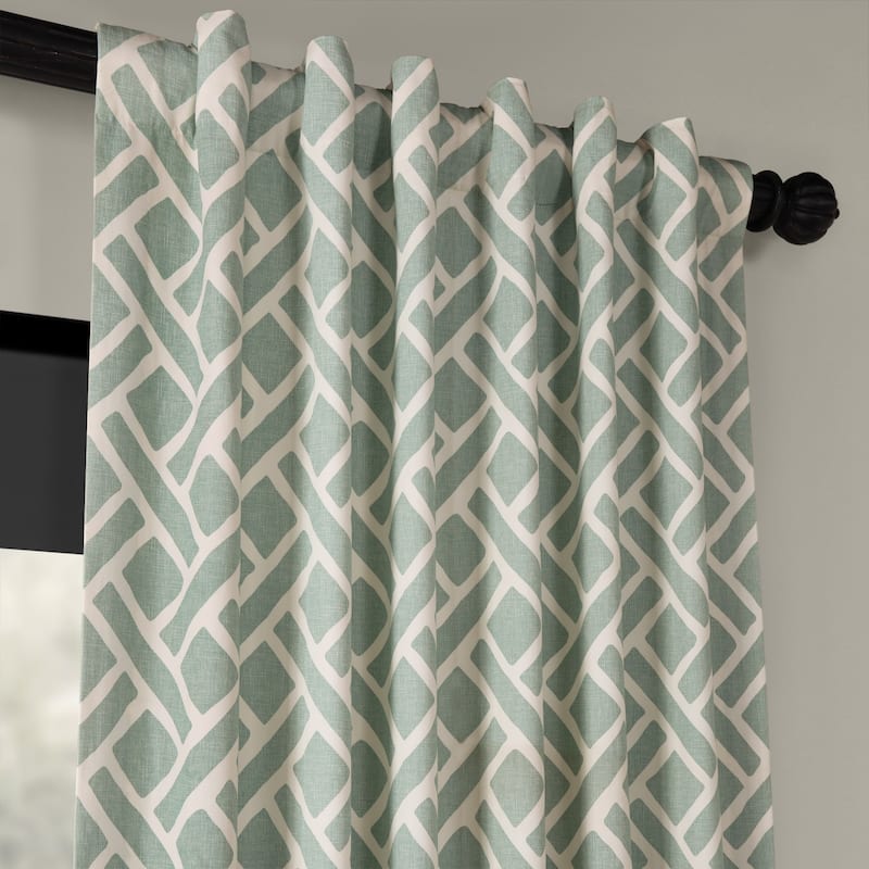 Exclusive Fabrics Martinique Geo Contemporary Cotton Room Darkening Curtain (1 Panel)