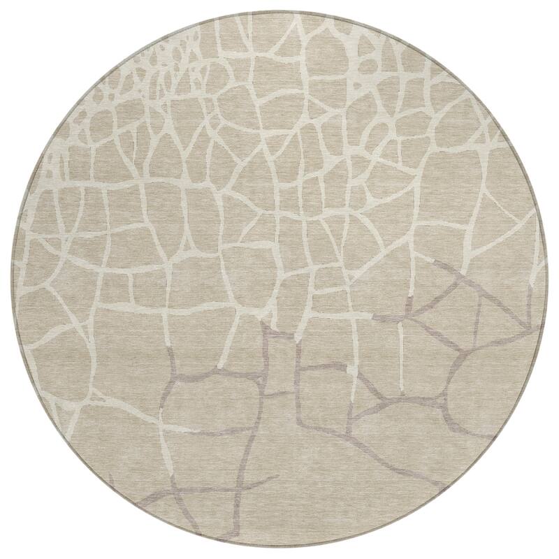 Machine Washable Indoor/ Outdoor Abstract Webby Chantille Rug
