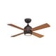 preview thumbnail 1 of 7, Fanimation Kwad 44 inch Indoor Ceiling Fan with LED Light Kit and Remote - Dark Bronze with Reversible Blades