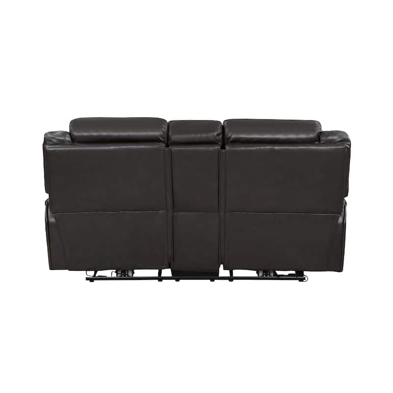 Matteo Breathable Faux Leather Manual Double Reclining Loveseat