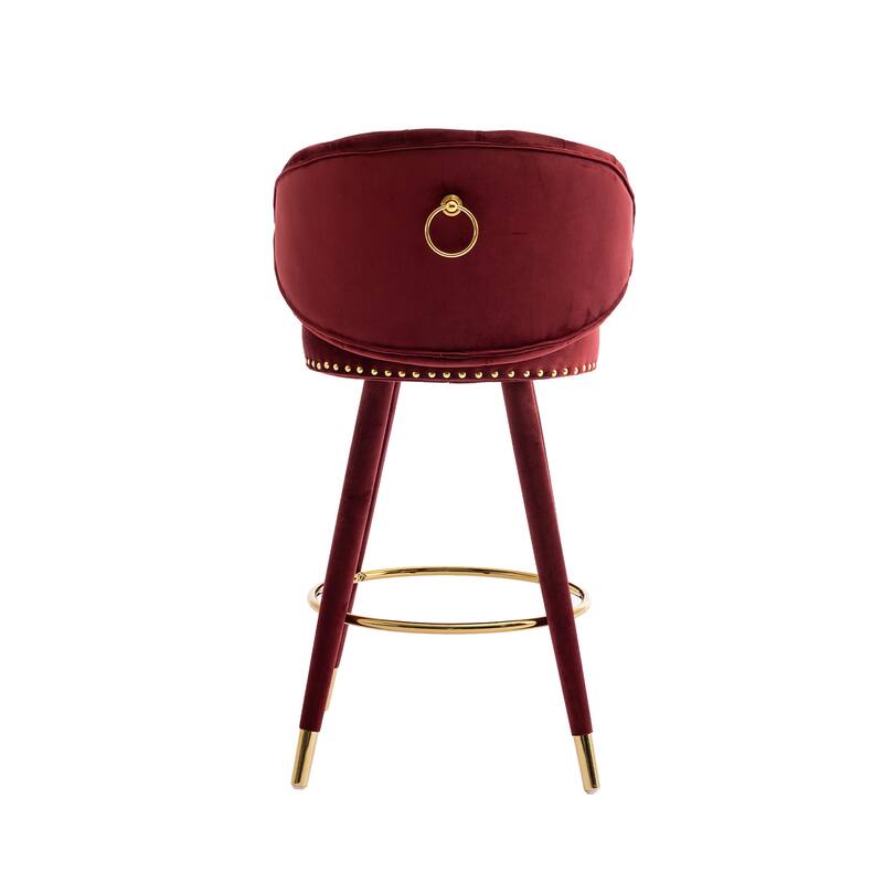 HOMEFUN Counter Height Bar Stools Set of 2 for Kitchen Counter Solid Wood Legs with a fixed height of 360 degrees