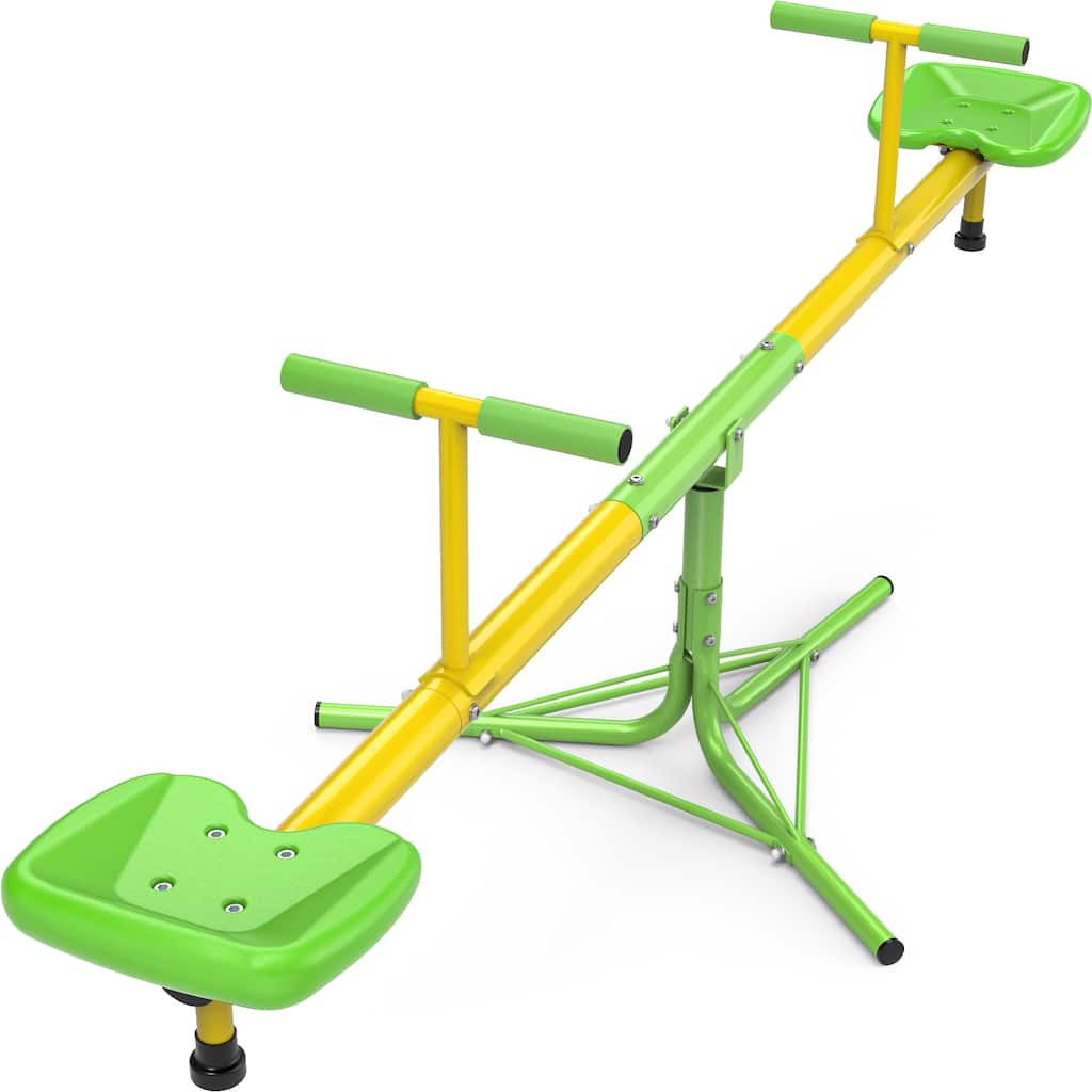 Kids Seesaw Spinning Teeter Totter 360 Degrees Rotating Outdoor Play - 74.8 x 30 x 15 in