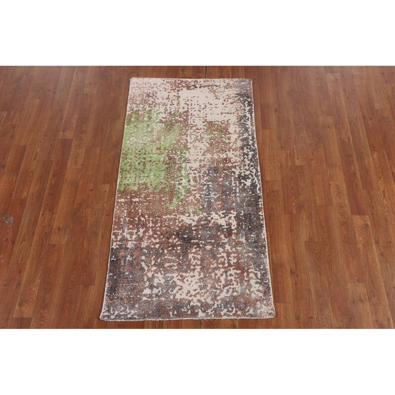 Multicolor Abstract Foyer Rug Hand-Knotted Accent Wool Carpet - 2'6"x 4'10"