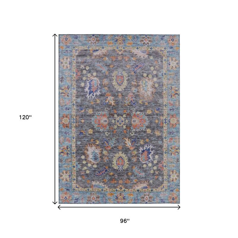 HomeRoots Floral Traditional Rectangle Outdoor Rug