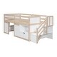 preview thumbnail 6 of 31, Twin Solid Wood Low Loft Bed with Stair & Drawer