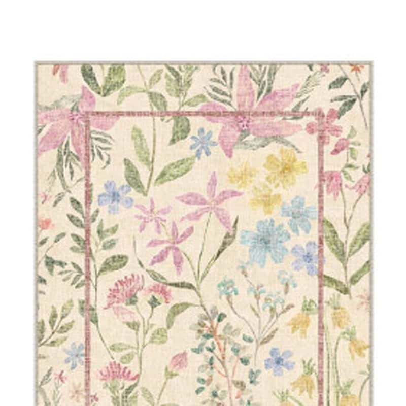 HomeRoots Floral Traditional Rectangle Area Rug