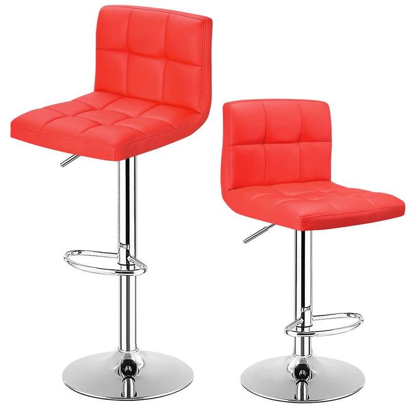 Costway Set of 2 Bar Stools Adjustable Swivel Kitchen Counter Bar