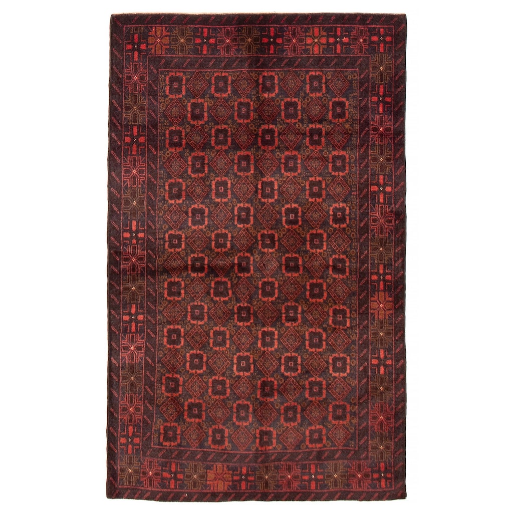 Teimani Red Rug 3'9" x 6'4" - 3'9 x 6'4
