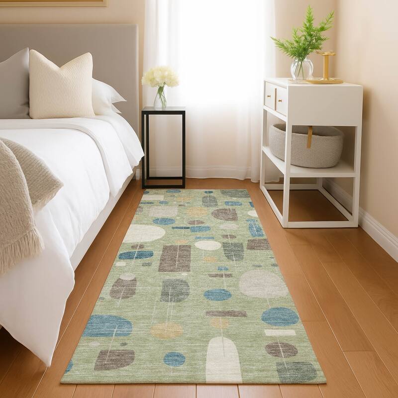 Machine Washable Indoor/ Outdoor Contemporary Fun Chantille Rug