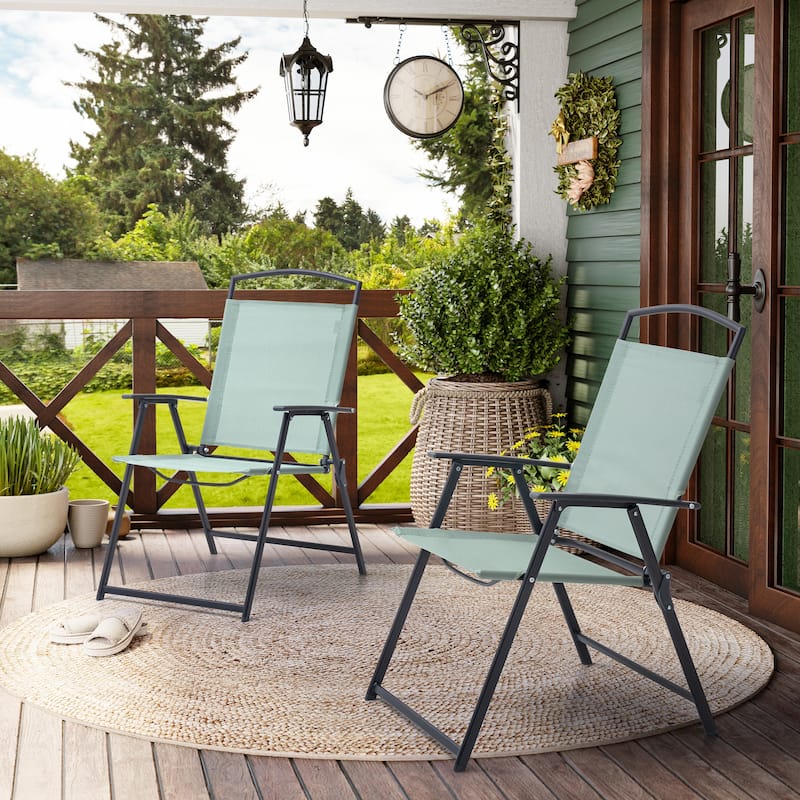 Outdoor Patio Portable Folding Chairs Club Chairs with Armrest - See Picture