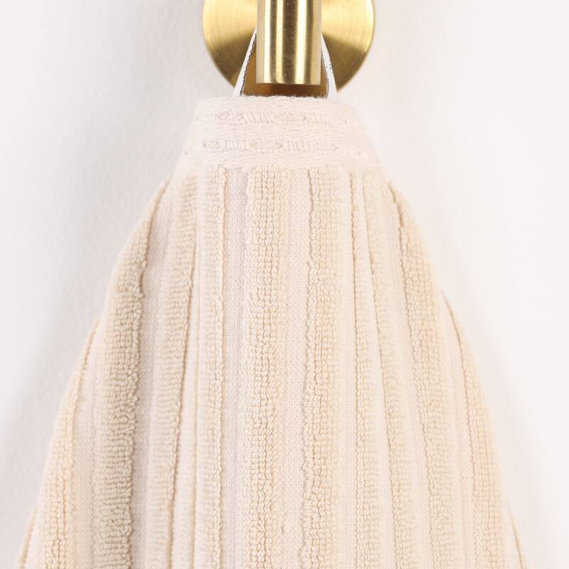 Blue Nile Mills Modern Ribbed 100% Cotton Quick-Dry 3-Piece Towel Set - Ivory