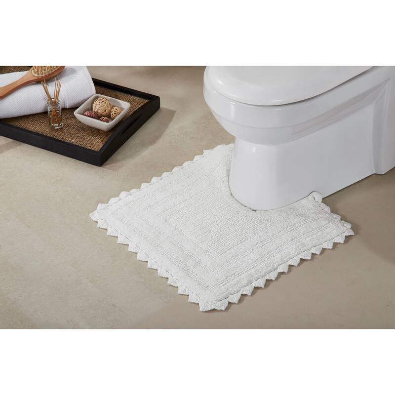 Better Trends Bath Rugs Set 100% Cotton Soft & Water Absorbent Tufted Bathroom Rug for Shower, Sink Bath Mats Lilly Crochet
