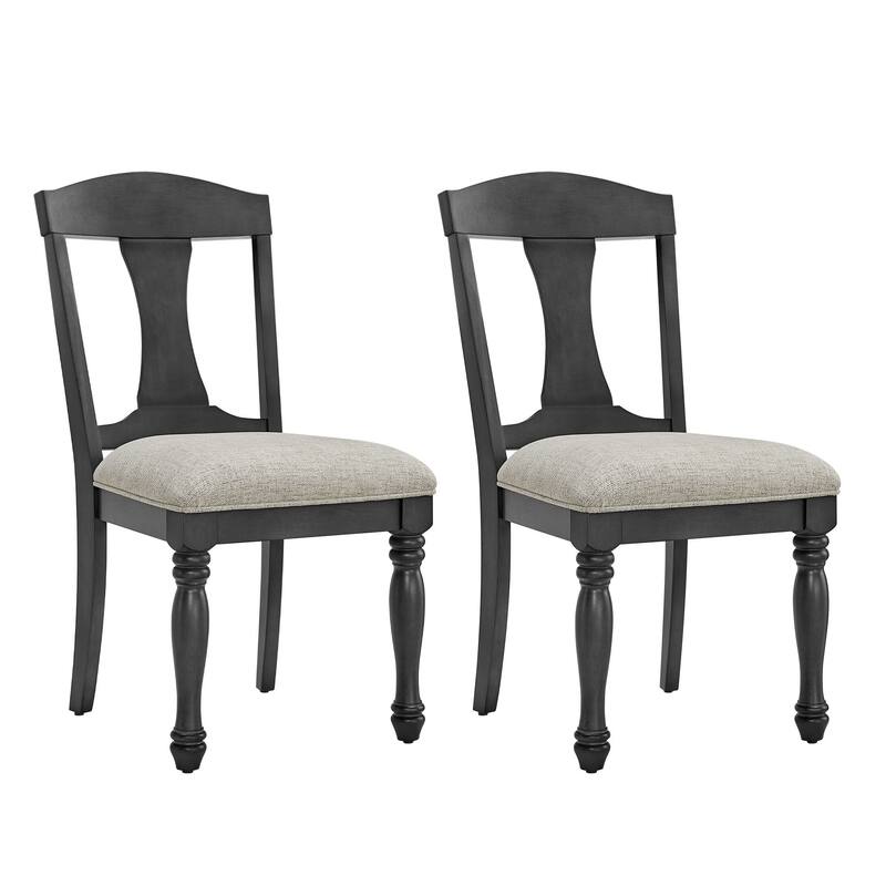 Mid Century Style Linen Upholstered Dining Chairs 2 Piece Set