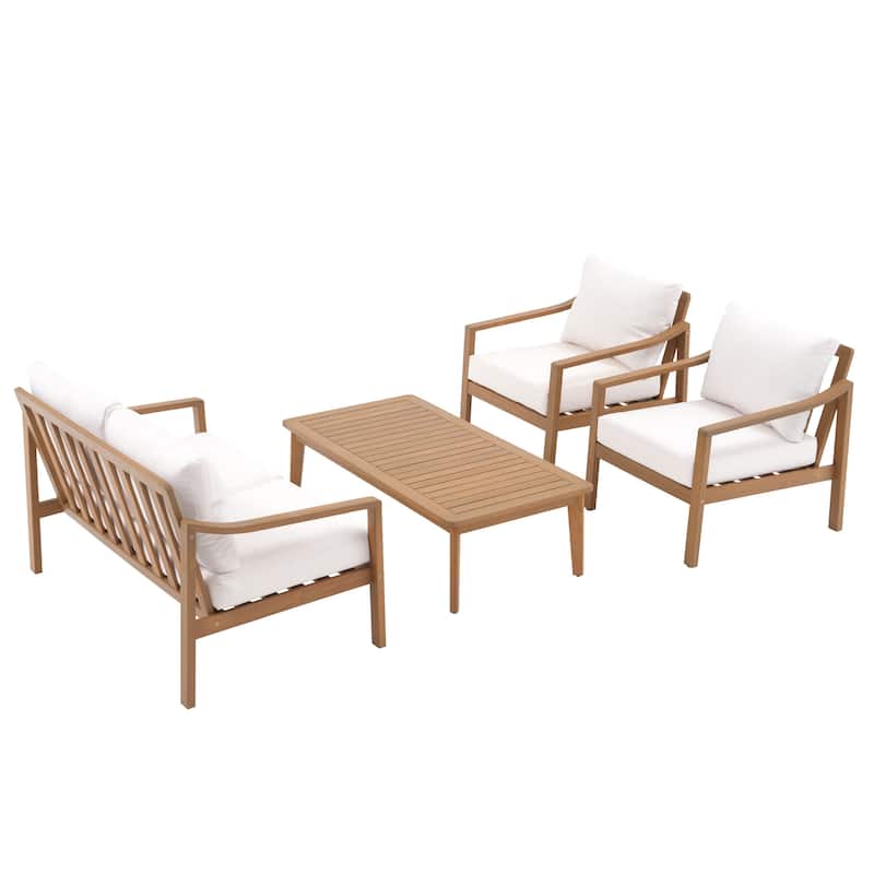 Outdoor Seating Set For 4-Person With Cushions