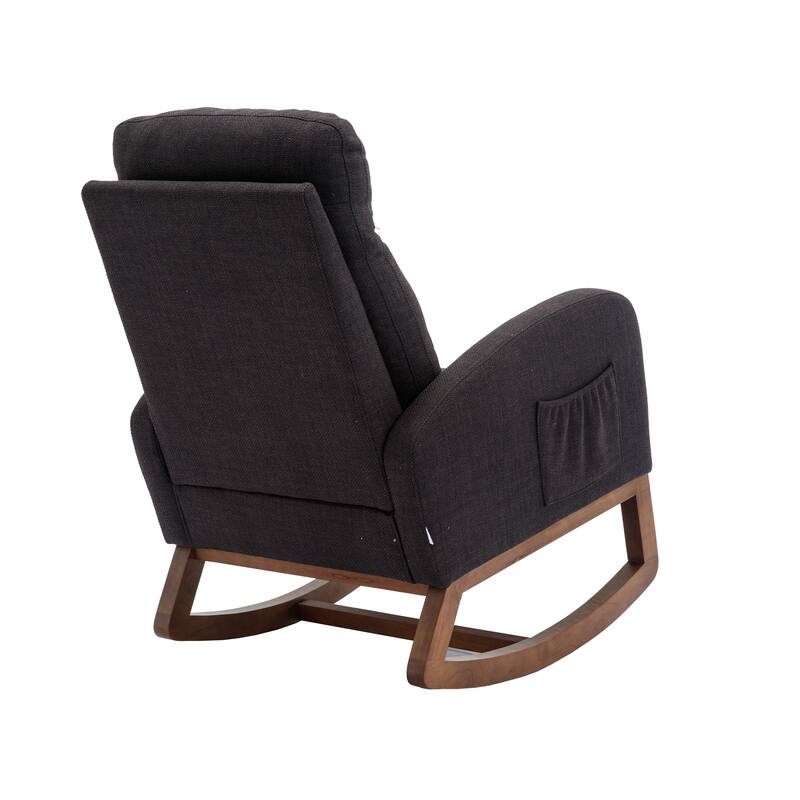 GDFStudio - Amelia Linen Upholstered Rocking Chair with Spacious Seat and Tall Back Design