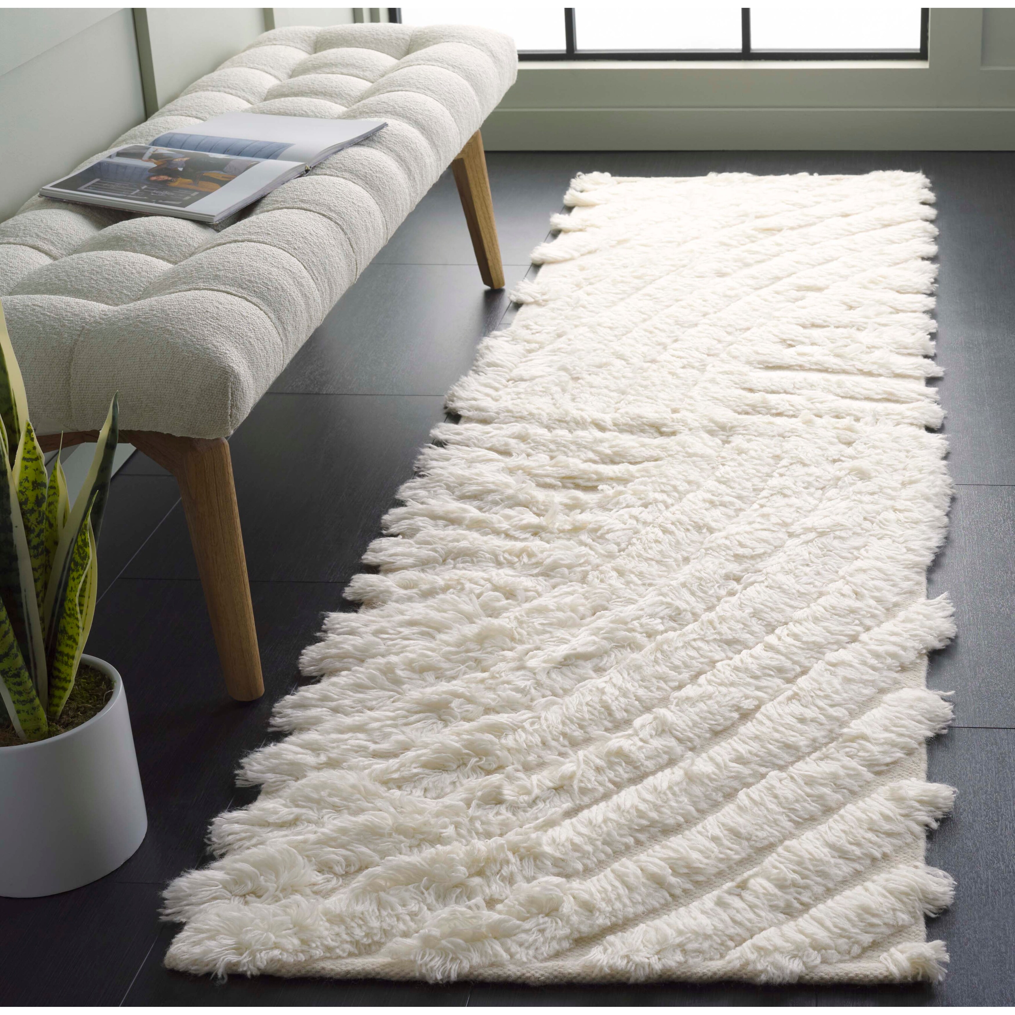 100% PURE NEW VIRGIN WOOL PILE ラグ nuLOOM Alaiya Checkered Machine Washable 9ft. x 12ft. Green Area