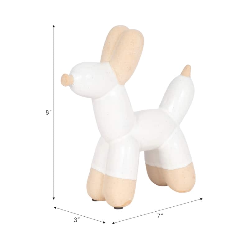 Sagebrook Home Ceramic Balloon Dog Figurine - Modern Decorative Accent Sculpture