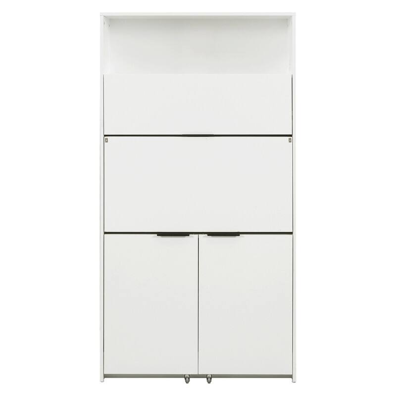 69"Tall Kitchen Pantry with Hutch, Multifunctional Storage Cabinet with Adjustable Shelf and Power Outlet