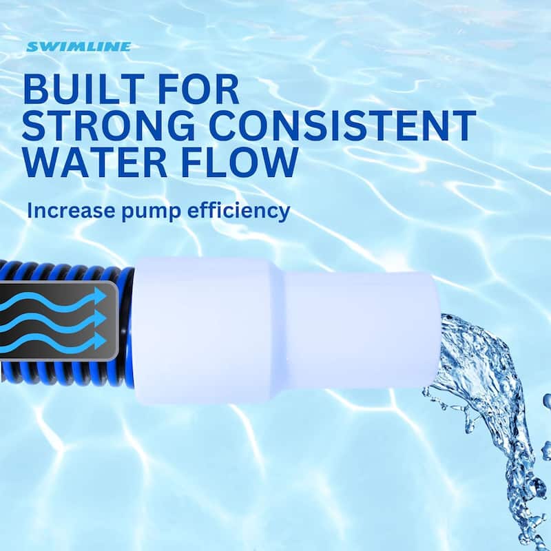 Swimline HydroTools 35’ Premium Spiral Wound Pool Vacuum Hose with Swivel Cuff - 4.8