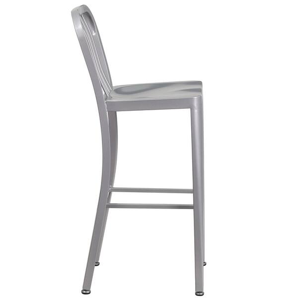Shop Brimmes 30 High Metal Barstool Gray W Slat Back Silver On Sale Overstock 16628929,Decorating Ideas For Bedroom With High Ceilings