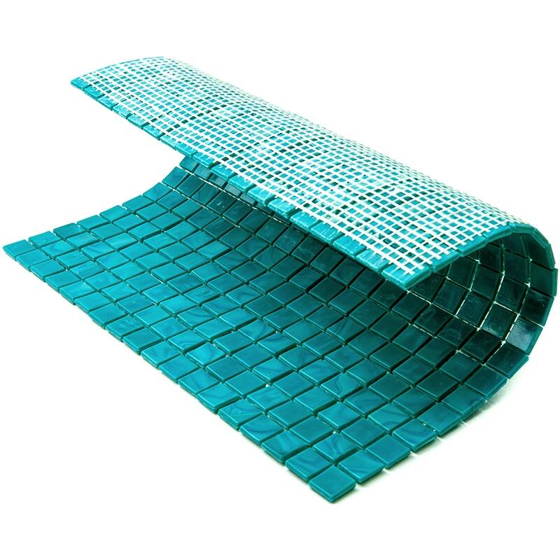 Apollo tile 12" x 12" Skosh Glossy Dark Blue-Green Glass Tile (18.69 sq ft/case) - 20 Pack