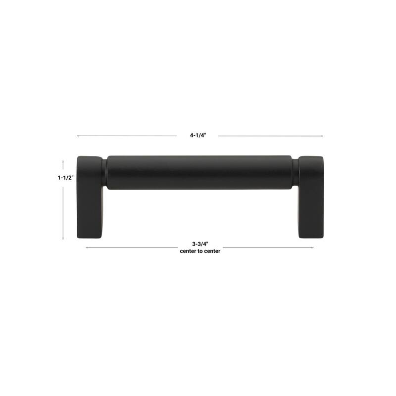 GlideRite 3-3/4 Inch 96mm Center to Center Solid Smooth Cabinet Bar Pull - 4787-96