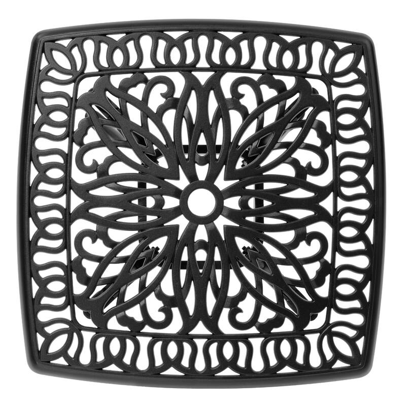 Pellebant Outdoor Cast Aluminum Side Table with Umbrella Hole - 21 inches long * 21 inches wide * 20.9 inches high