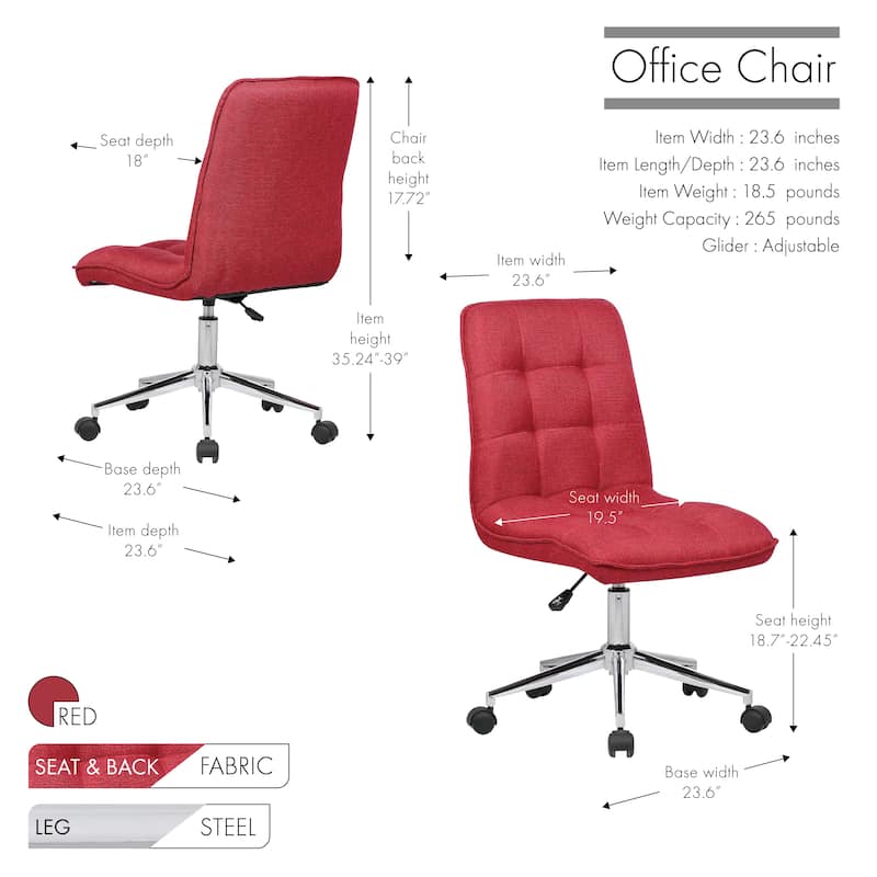 Porthos Home Leanne Adjustable Office Chair