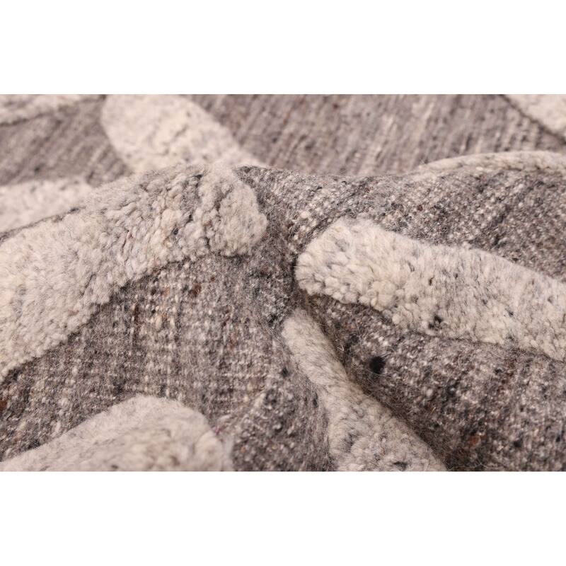 ECARPETGALLERY Hand-knotted Tangier Charcoal Wool Rug - 8'3 x 10'2