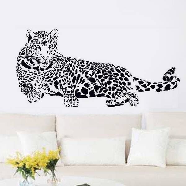 slide 2 of 5, Walplus Wall Sticker Decal Black Leopard Minimalistic Home Decor