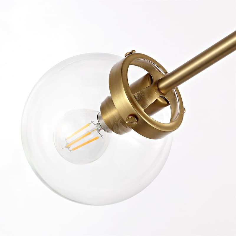 GetLedel 6-Light Dimmable Sputnik Semi-Flush Mount Chandelier with Glass Globe Shades