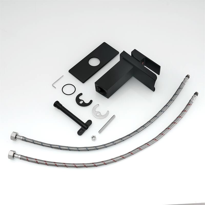 Sink Faucet with Deck Plate Waterfall for Sink 1 Hole or 3 Holes