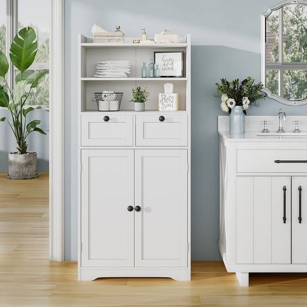 Spacious Kitchen Side Cabinet with Adjustable Shelves, Waterproof Finish & Magnetic Door Closures - Bed Bath & Beyond