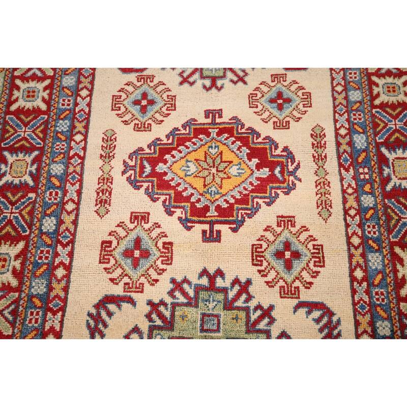 Kazak Foyer Rug Hand-Knotted Bedroom Wool Carpet - 3'4" x 4'11"