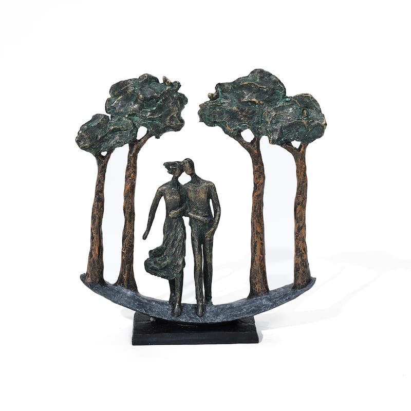 Resin Couple Love in the Park Statue Tabletop Decor