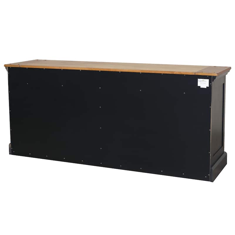 Toulouse Wood Credenza, Office Storage Console, TV Entertainment Stand, Black - 68W x 30H x 18D