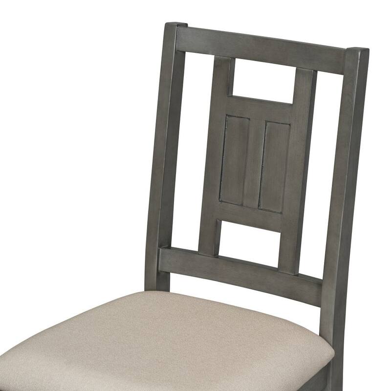 Minimalist 6-piece Dining Set Dining Table and 4 Upholstered Chairs & 1 Bench with a Shelf for Dining Room