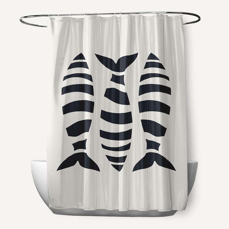 Puzzle Fish Shower Curtain - Shark Blue