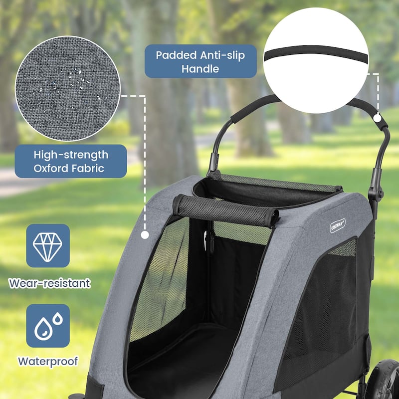 Costway Extra Large Dog Stroller with Dual Entry Safety Belt - See Details