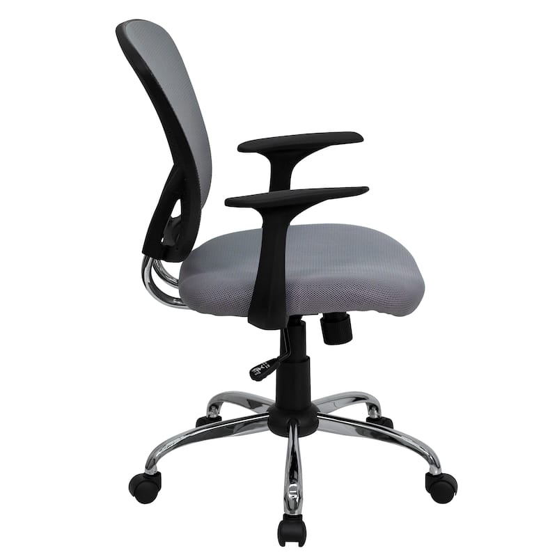 Mid-Back Mesh Swivel Task Office Chair with Chrome Base and Arms
