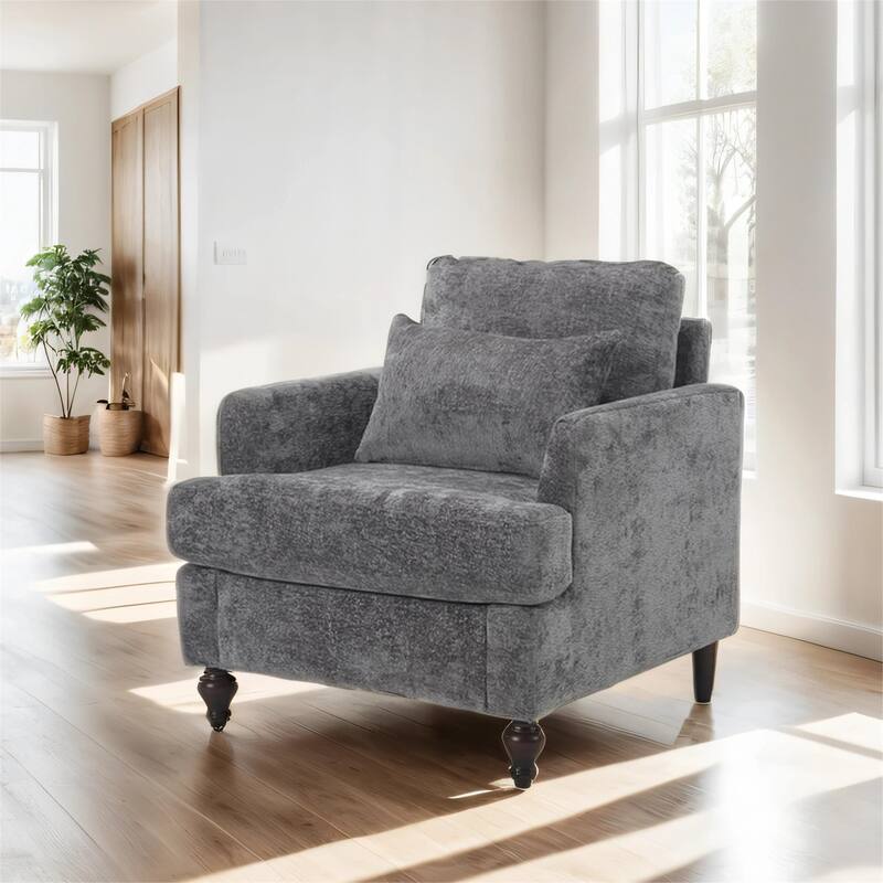 Wood Frame Armchair, Modern Accent Chair Lounge Chair for Living Room